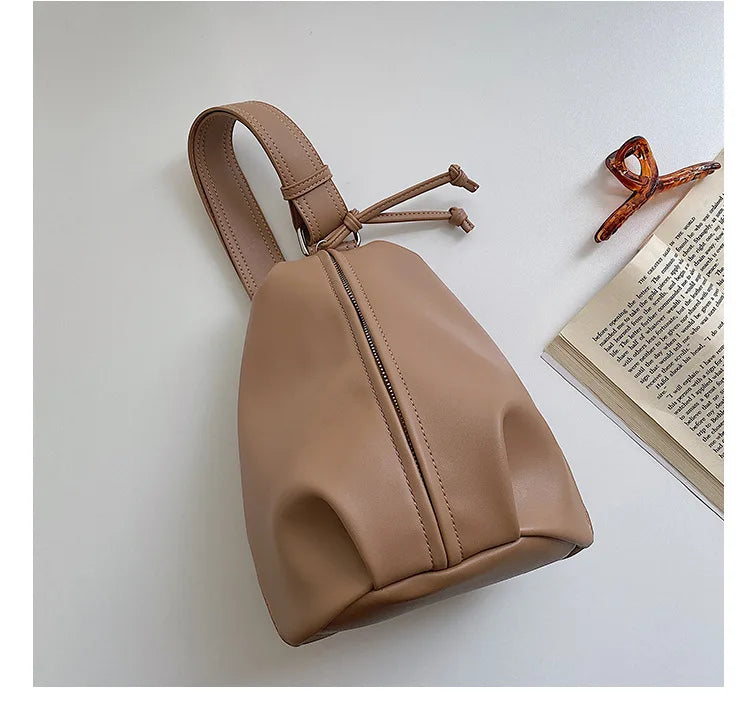 Personality Leather Bucket Bag Women Shoulder CrossBody Lady Handbag