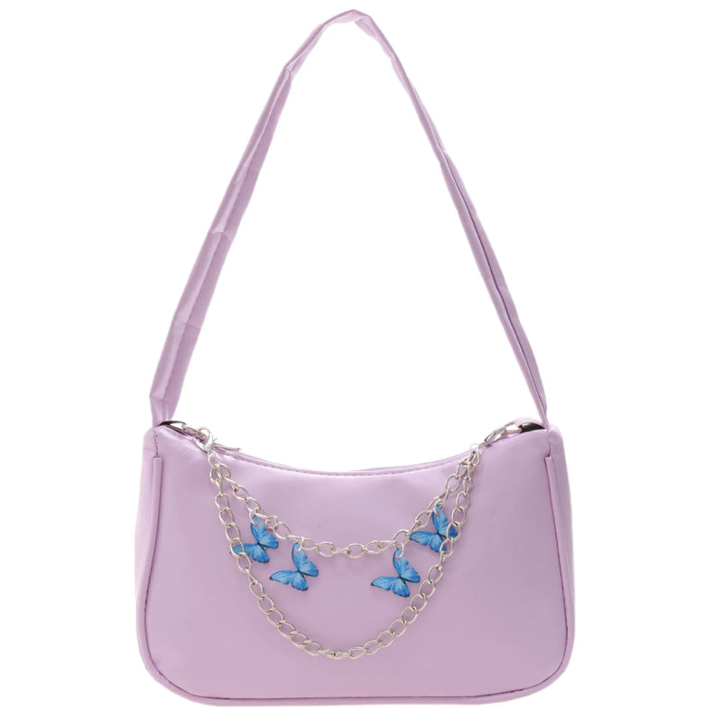 Butterfly Chain Handbag PU Leather Women's Shoulder Bag