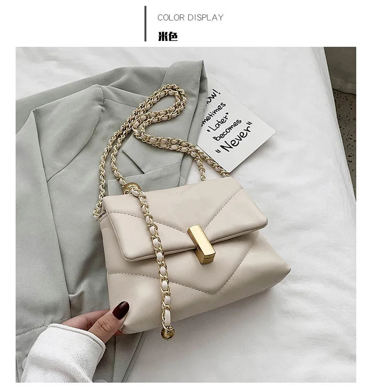 Chains Crossbody Bags For Women Diamond Lattice Shoulder Bags 2020