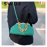Crossbody Bag Evening Clutch Thick Chain Messenger Purse