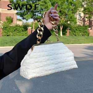 Crossbody Bag Evening Clutch Thick Chain Messenger Purse