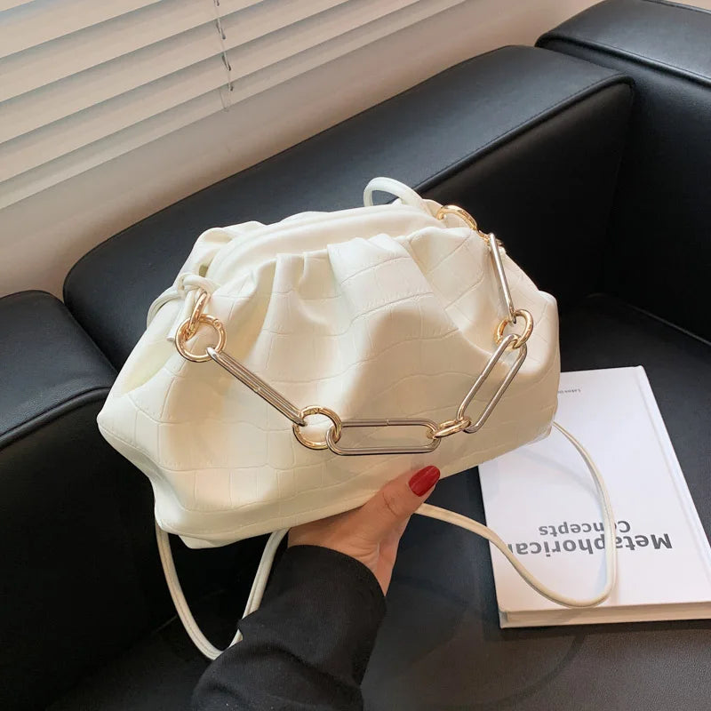 Winter Cloud Crossbody Bag for Women High PU Leather Handbag
