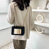 Chain Crossbody Bag Metal Lock Flap Shoulder Bag