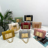 Chain Crossbody Bag Metal Lock Flap Shoulder Bag