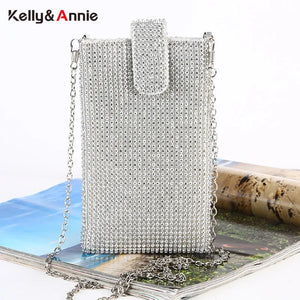 Rhinestone Crystal Chain Women Bag Small Shoulder Crossbody Purse