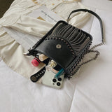 Rivet Shoulder Bag Fringed Crossbody Purse