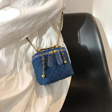 Denim Makeup Bags Women Chain Crossbody Handbags Messenger Bags