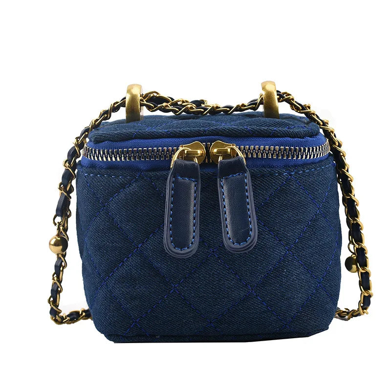 Denim Makeup Bags Women Chain Crossbody Handbags Messenger Bags