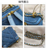 Denim Makeup Bags Women Chain Crossbody Handbags Messenger Bags