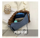Denim Women's Handbag Chain Crossbody Bag Pillow Tote