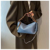 Denim Women's Handbag Chain Crossbody Bag Pillow Tote