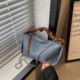 Denim Women's Handbag Chain Crossbody Bag Pillow Tote