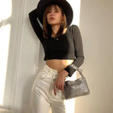 Crystal Rhinestone Evening Bag Dinner Party Bling Clutch Purse