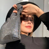 Crystal Rhinestone Evening Bag Dinner Party Bling Clutch Purse