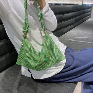 Evening Clutch Bag Silver Crystal Dinner Party Wedding Purses Handbag