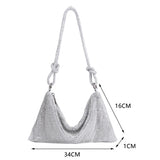 Evening Clutch Bag Silver Crystal Dinner Party Wedding Purses Handbag