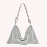 Evening Clutch Bag Silver Crystal Dinner Party Wedding Purses Handbag