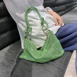 Evening Clutch Bag Silver Crystal Dinner Party Wedding Purses Handbag
