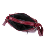 Embroidered Flower Pattern Ladies Shoulder Bags Leather Crossbody Bag