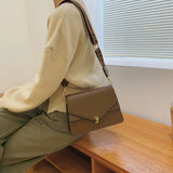 Women's Pu Leather Crossbody Shoulder Bag with Wide Strap