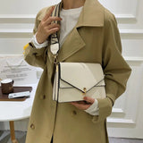 Women's Pu Leather Crossbody Shoulder Bag with Wide Strap