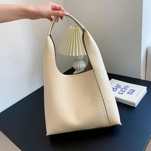Women's Bucket Bag Shoulder Pack Solid Color Travel Handbag