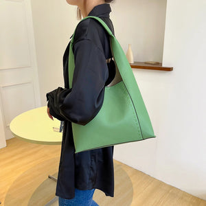 Women's Bucket Bag Shoulder Pack Solid Color Travel Handbag