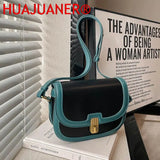 Retro Leather Saddle Shoulder Bag Flap Crossbody for Women