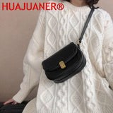 Retro Leather Saddle Shoulder Bag Flap Crossbody for Women