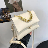 Soft Leather Shoulder Bag with High Chain - Small Handbags