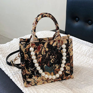 Flowers Beading Shoulder Bag for Women