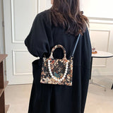 Flowers Beading Shoulder Bag for Women