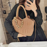 Leather Handbag Women Shoulder Crossbody Chain Tote Bag S825