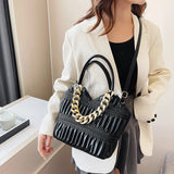 Leather Handbag Women Shoulder Crossbody Chain Tote Bag S825