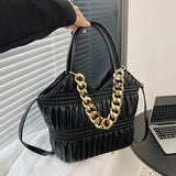 Leather Handbag Women Shoulder Crossbody Chain Tote Bag S825
