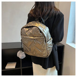 Fur Ball Women's Backpack Space Down Cotton School Travel BookBag Mochilas