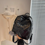 Fur Ball Women's Backpack Space Down Cotton School Travel BookBag Mochilas