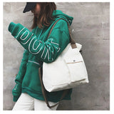 Large Canvas Tote Bag Solid Colors Casual Shoulder Crossbody Travel Purse