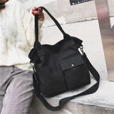 Large Canvas Tote Bag Solid Colors Casual Shoulder Crossbody Travel Purse