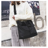 Large Canvas Tote Bag Solid Colors Casual Shoulder Crossbody Travel Purse