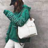 Large Canvas Tote Bag Solid Colors Casual Shoulder Crossbody Travel Purse