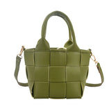 Plaid Woven One Shoulder Messenger Bag Casual Work Handbags Mini