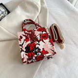 Jacquard Embroidery Top Handle Shoulder Tote Bag for Women