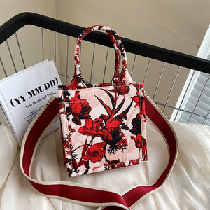 Jacquard Embroidery Top Handle Shoulder Tote Bag for Women
