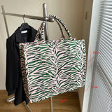 Jacquard Embroidery Top Handle Shoulder Tote Bag for Women