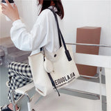 Canvas Shoulder Tote Bag High Capacity Bucket Shopping Bags