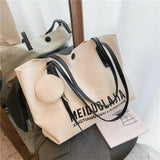 Canvas Shoulder Tote Bag High Capacity Bucket Shopping Bags