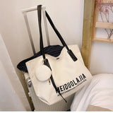 Canvas Shoulder Tote Bag High Capacity Bucket Shopping Bags