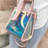 Colorful Tote Bag Laser Composite Shoulder Crossbody Bag