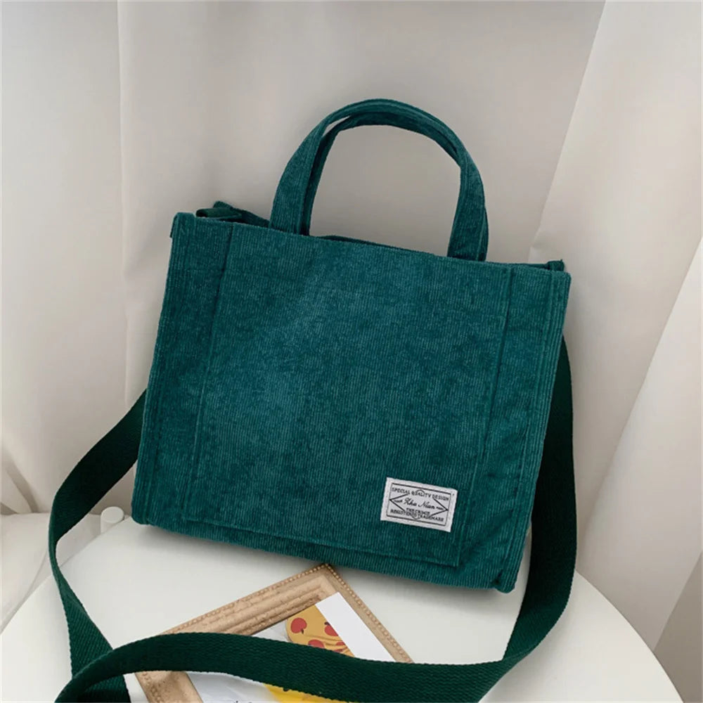 Corduroy Single Shoulder Bag Solid Color Small Square Bag